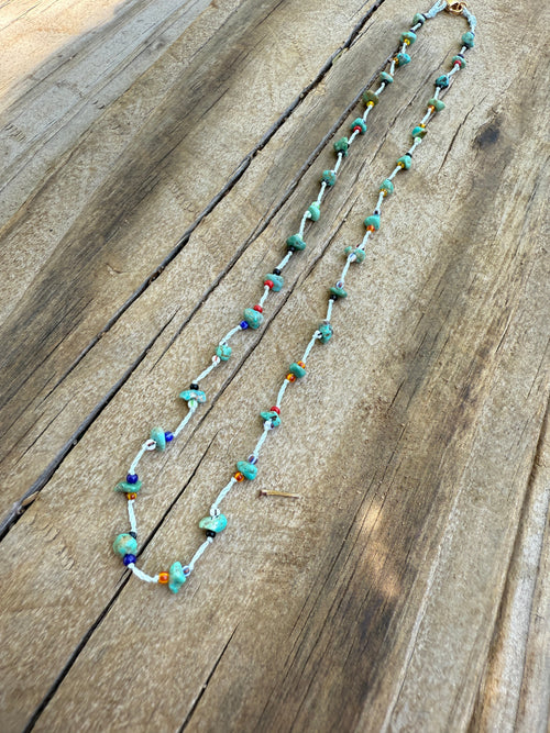 “The Golden Collection” Beaded Bliss Handmade Beaded Necklace 16” STYLE 5