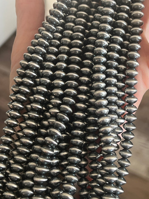 Vinita Cowboy Handmade 8mm Sterling Silver Navajo Saucer Pearl Beaded Necklaces