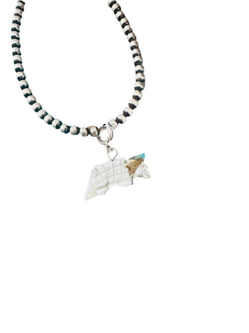 Handcrafted & Hand Carved Blue Mojave Armadillo Charm