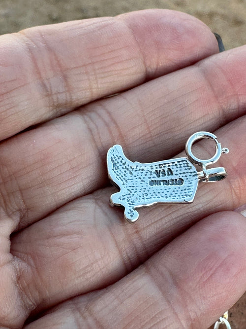 Handcrafted Sterling Silver Cowboy Mini Boot Charm