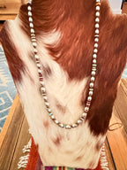Handcrafted Turquoise, Spiny & Sterling Silver 20” Beaded Necklace