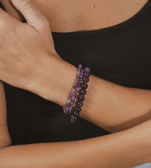Amethyst Stretch Bracelet Set Of 3