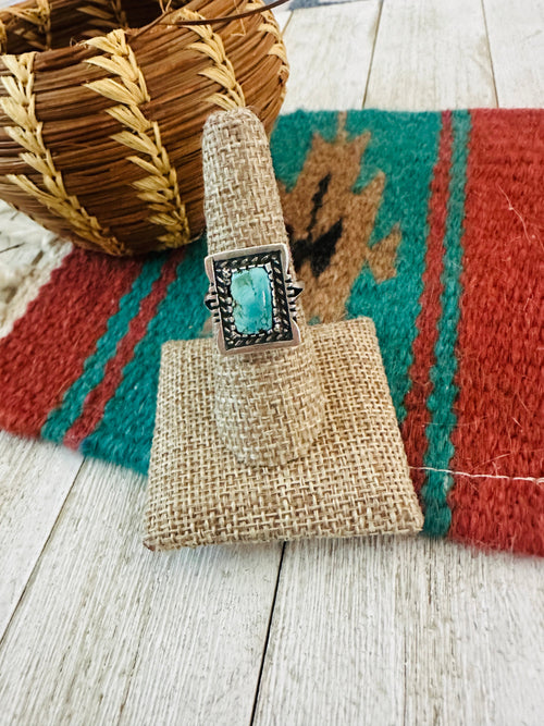 Old Pawn Navajo Sterling Silver & Turquoise Ring