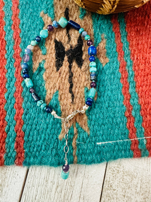 Handcrafted Multi Stone & Sterling Silver Beaded Bracelet