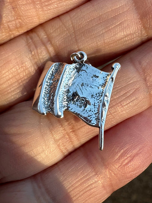 Handcrafted Sterling Silver United States Flag Charm