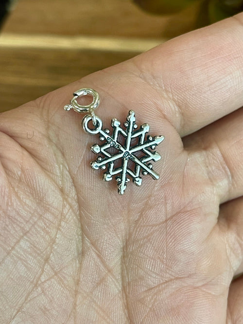 Handcrafted Sterling Silver CHRISTMAS SNOWFLAKE Charm