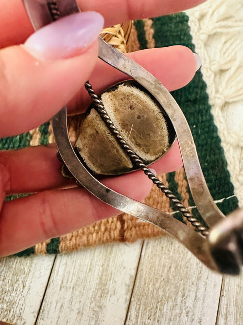 Handcrafted Old Pawn Turquoise & Sterling Silver Cuff Bracelet