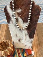 Handcrafted Graduated Sterling Silver Pearl Beaded 18” Necklace