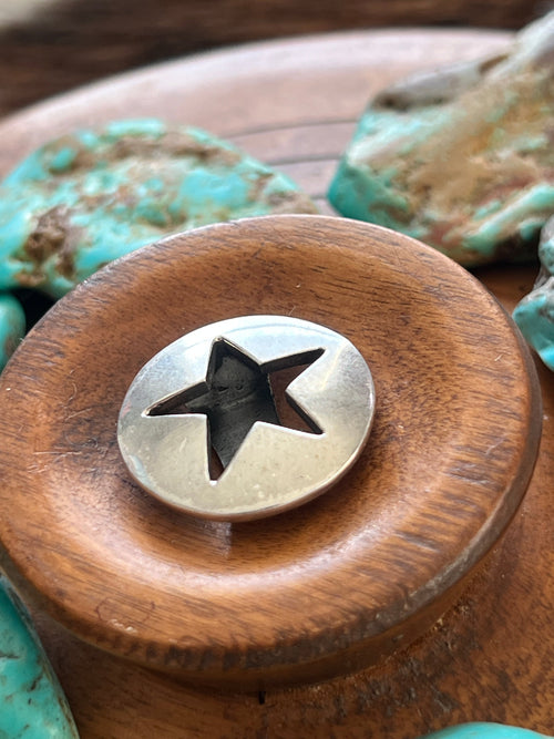 Sterling Silver Concho Slide with Star Cut Out