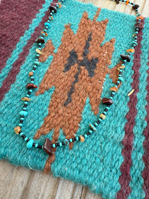 “The Golden Collection” Beaded Bliss Handmade Beaded Necklace 16” STYLE 8