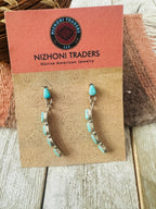 Old Pawn Navajo Sterling Silver & Turquoise Dangle Earrings