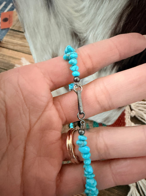 Handcrafted Turquoise & Copper Beaded Necklace