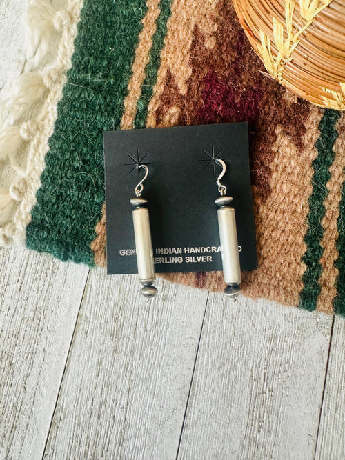 Handcrafted Sterling Silver Beaded Dangle Earrings