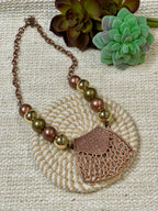 Vintage Handmade Copper Beaded Necklace