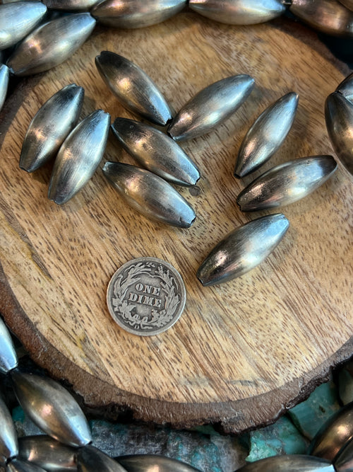 Handmade Sterling Silver Melon Beads, The Fatty