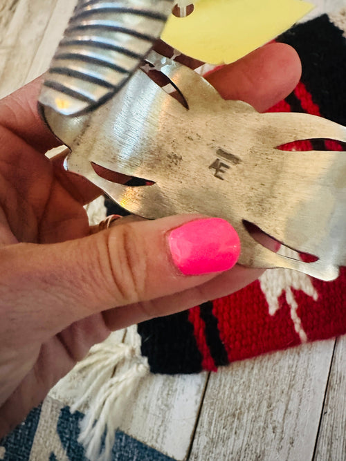 Old Pawn Sterling Silver & Turquoise Cuff Bracelet /