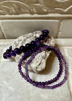 Amethyst Stretch Bracelet Set Of 3