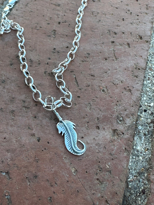 Handcrafted Sterling Silver Feather Charm