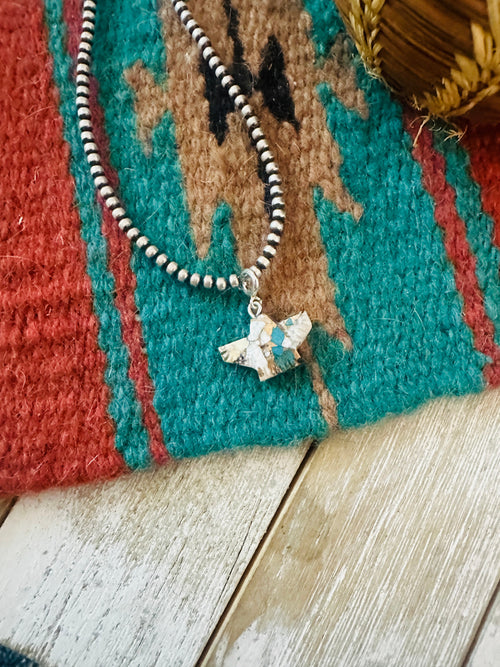 Handcrafted & Hand Carved Blue Mojave Eagle Charm