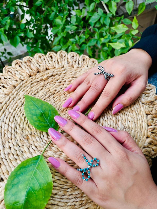 The Sterling Silver Bow Tie Handmade Sterling Silver Pearl Beaded Stretch Ring