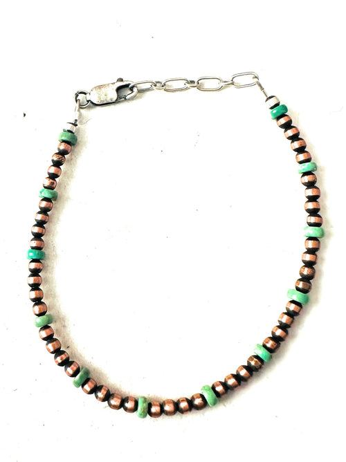 Handcrafted Copper & Turquoise Beaded Bracelet