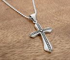 Bead Row Cross Necklace