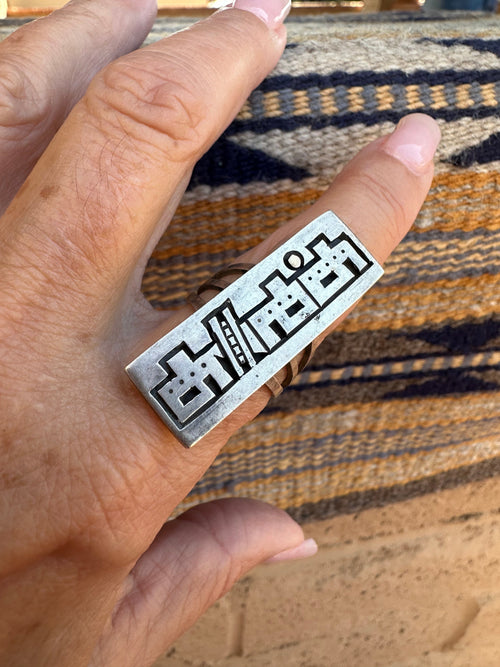 Old Pawn Sterling Silver Navajo Pueblo Ring Size 7