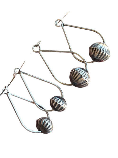 Sterling Silver Handcrafted Bead Drop Dangle Earrings by Preston Haley