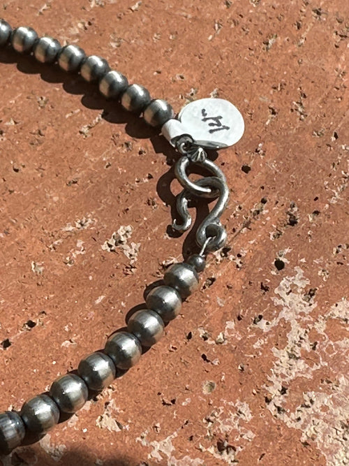 Handcrafted 6mm Sterling Silver Pearls with Royston Turquoise