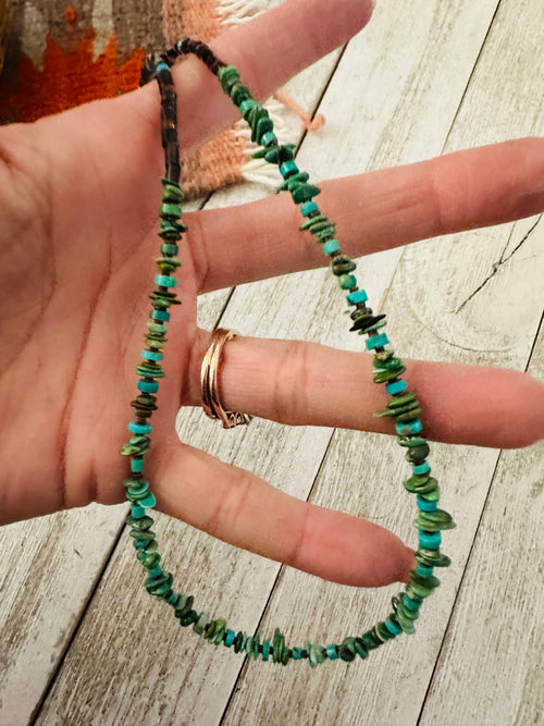 Handcrafted Turquoise & Heishi 18” Beaded Necklace