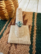 Old Pawn Navajo Sterling Silver & Turquoise Ring Size 8.25