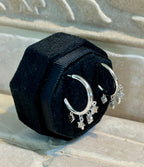 Sterling Silver Celeste CZ Charm Hoop Earrings