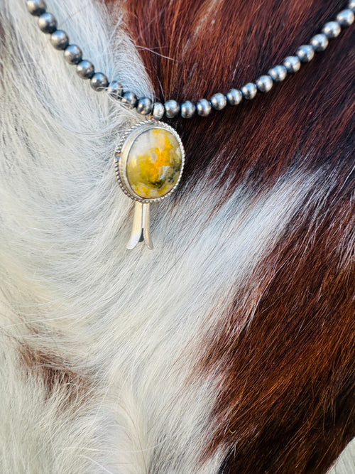 Handcrafted Bumblebee & Sterling Silver Beaded Blossom Necklace