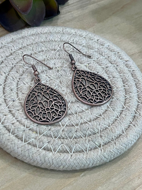 Vintage Handmade Copper Dangle Earrings