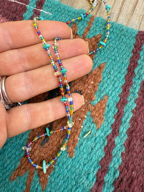 “The Golden Collection” Beaded Bliss Handmade Beaded Necklace 17” STYLE 3