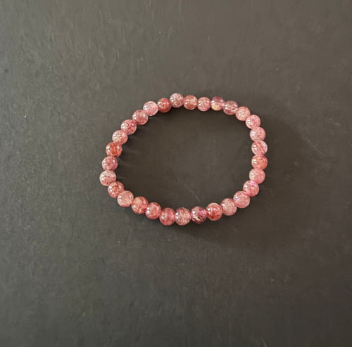 Pink Tourmaline Kid's Beaded Stretch Bracelet