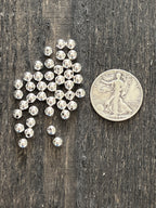 25 Bright Sterling Silver Machine Made Seamless Round Beads, 6mm