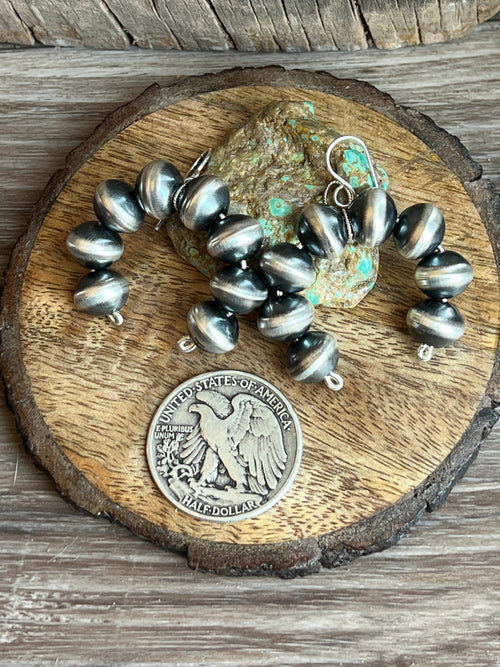 Tonisha Haley Handmade Navajo Pearl Naja Earrings, 11mm Beads