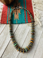 Navajo Chunky Royston Turquoise & Sterling Silver Beaded Necklace 18”