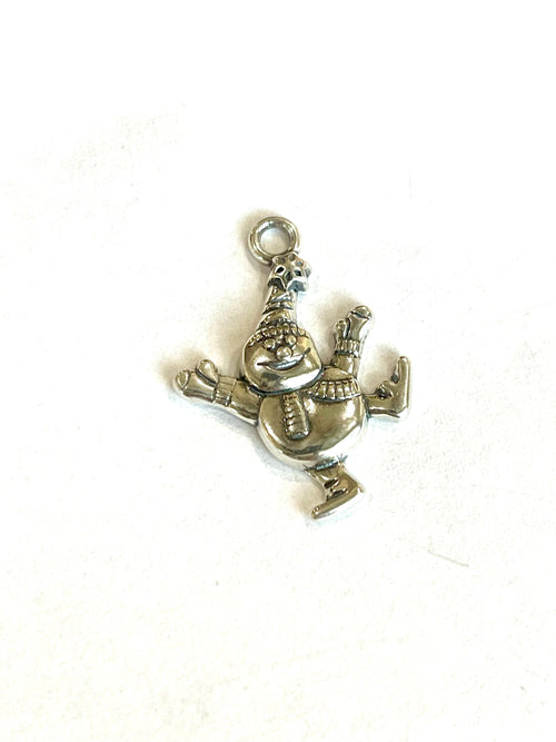 Handcrafted Sterling Silver CHRISTMAS SNOWMAN Charm