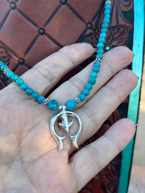 Paige Wallace Turquoise & Sterling Silver Naja Necklace