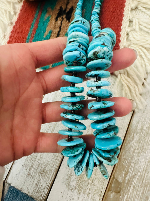 Navajo Turquoise & Heishi Beaded Necklace 18”