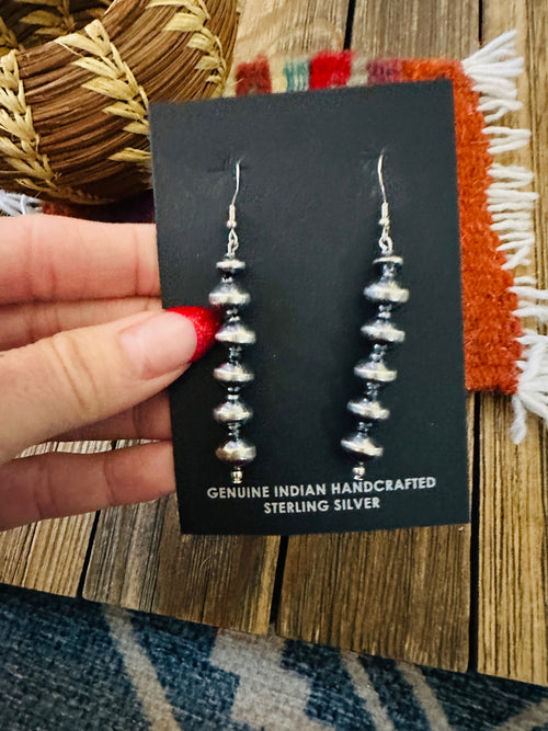 Handcrafted Sterling Silver Pearl Beaded Dangle Earrings