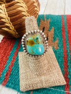 Old Pawn Navajo Sterling Silver & Turquoise Ring Size 6.5