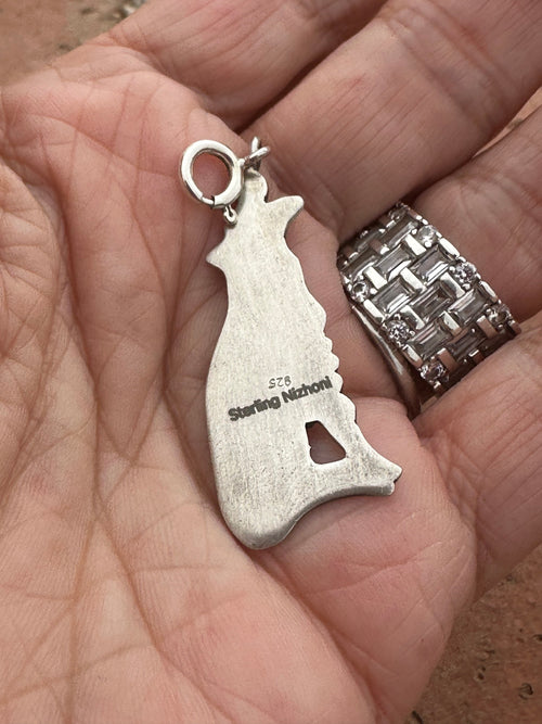 Handmade Sterling Silver Turquoise Coyote Charm