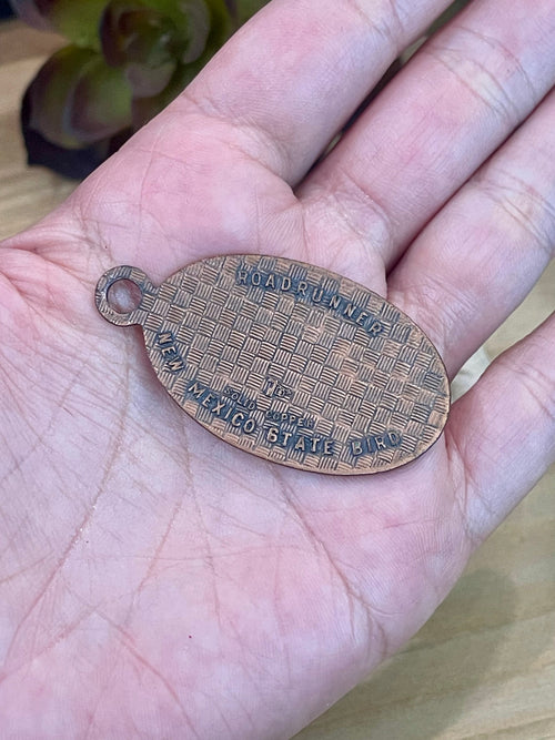 Vintage Handmade Copper Roadrunner Pendant