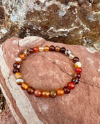 Red Agate 6mm beaded stretch bracelet