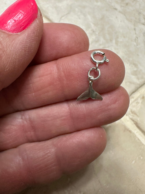 Sterling Silver Whale Tail Charm