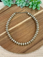 Handmade Sterling Silver 12 MM Beaded Necklace