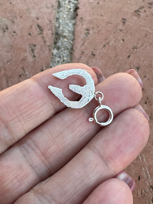 Handcrafted Sterling Silver and Turquoise Naja Charm